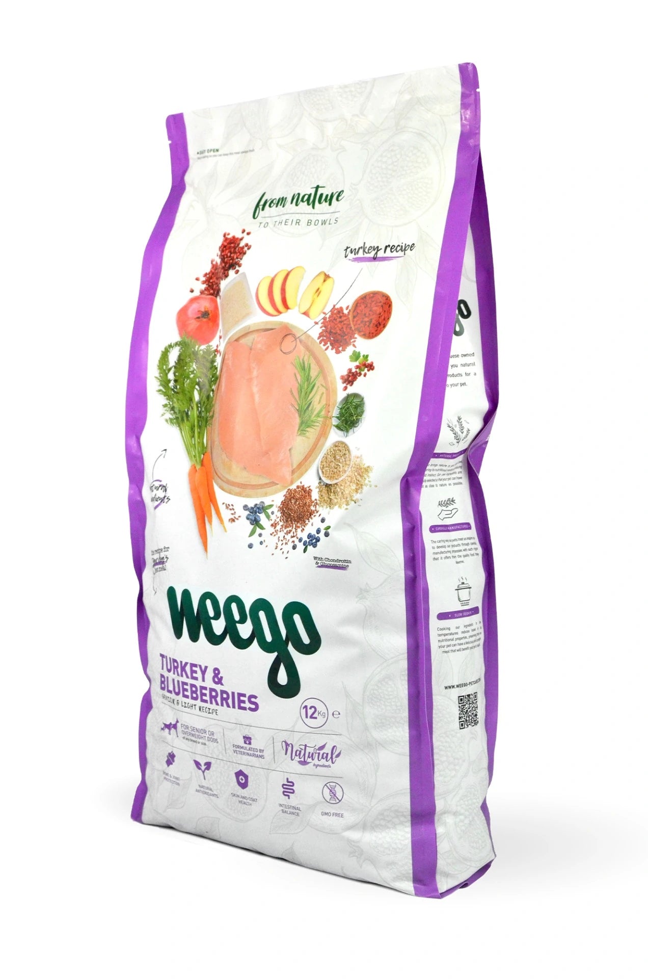 Weego Dog food turkey & blueberries