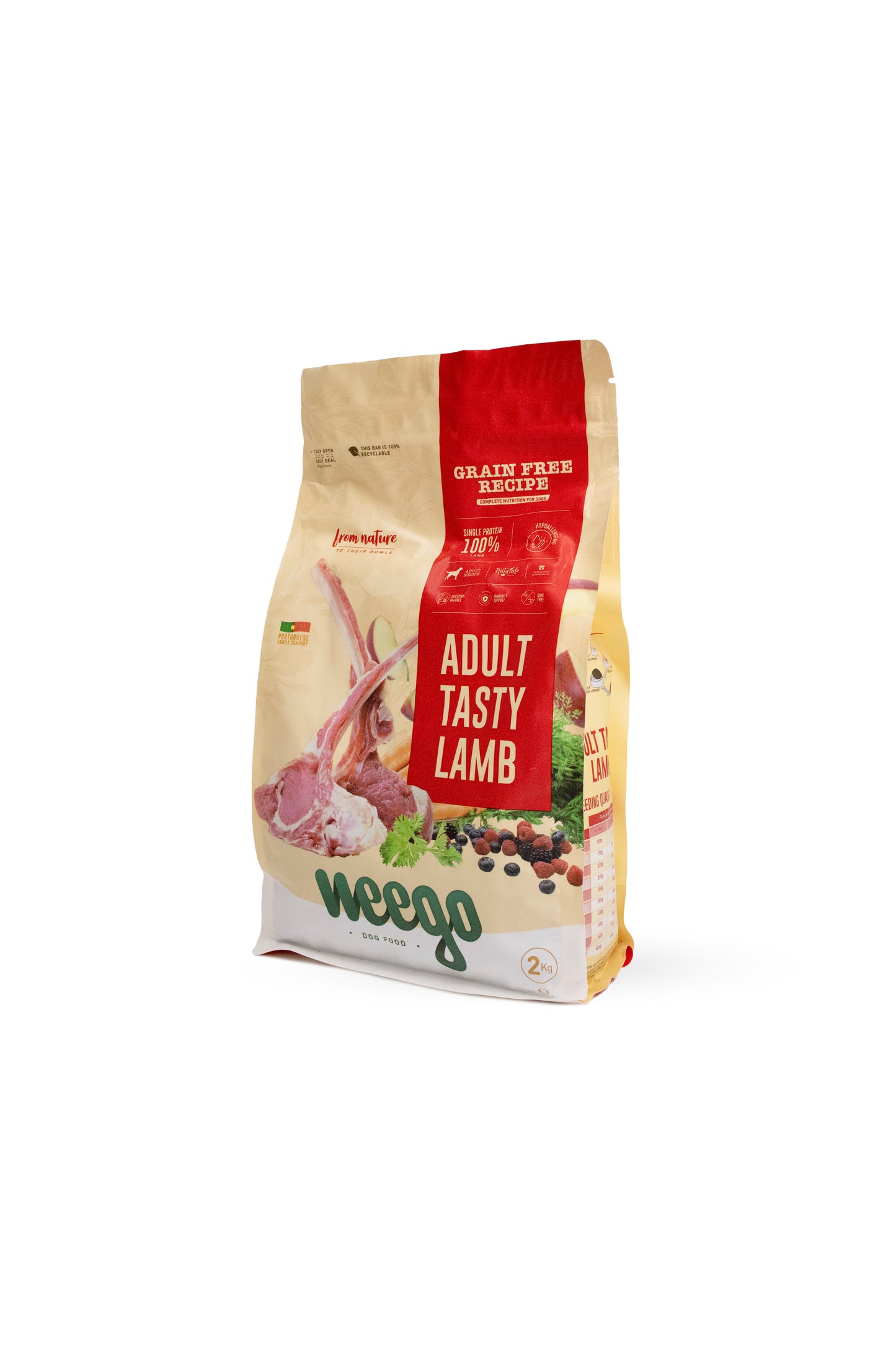 Weego grain free Dog food adult  tasty lamb