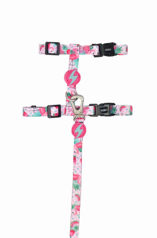 DASHI FLAMINGO CAT HARNESS + LEASH 