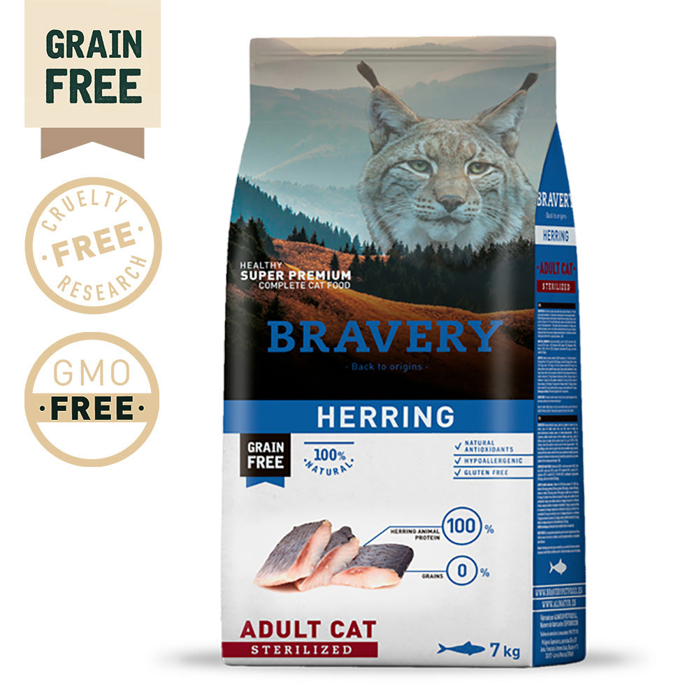 BRAVERY Herring (Arenque) Adult Cat Sterilized (Grain Free)