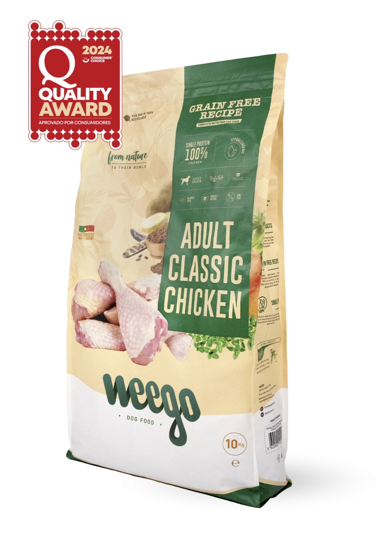 Weego grain free Dog food adult classic chicken