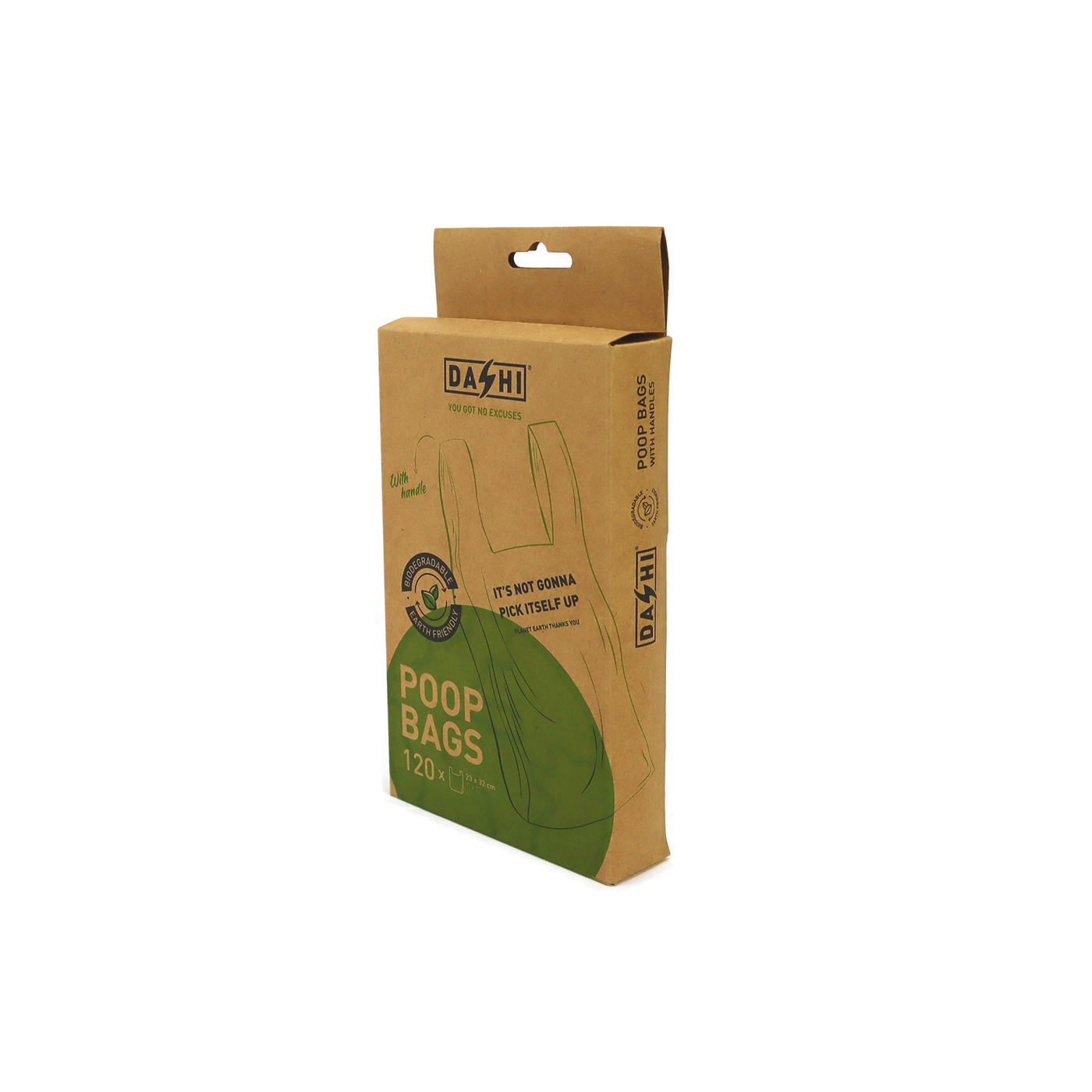 DASHI POOP BAGS W/ HANDLES 120 BAGS 