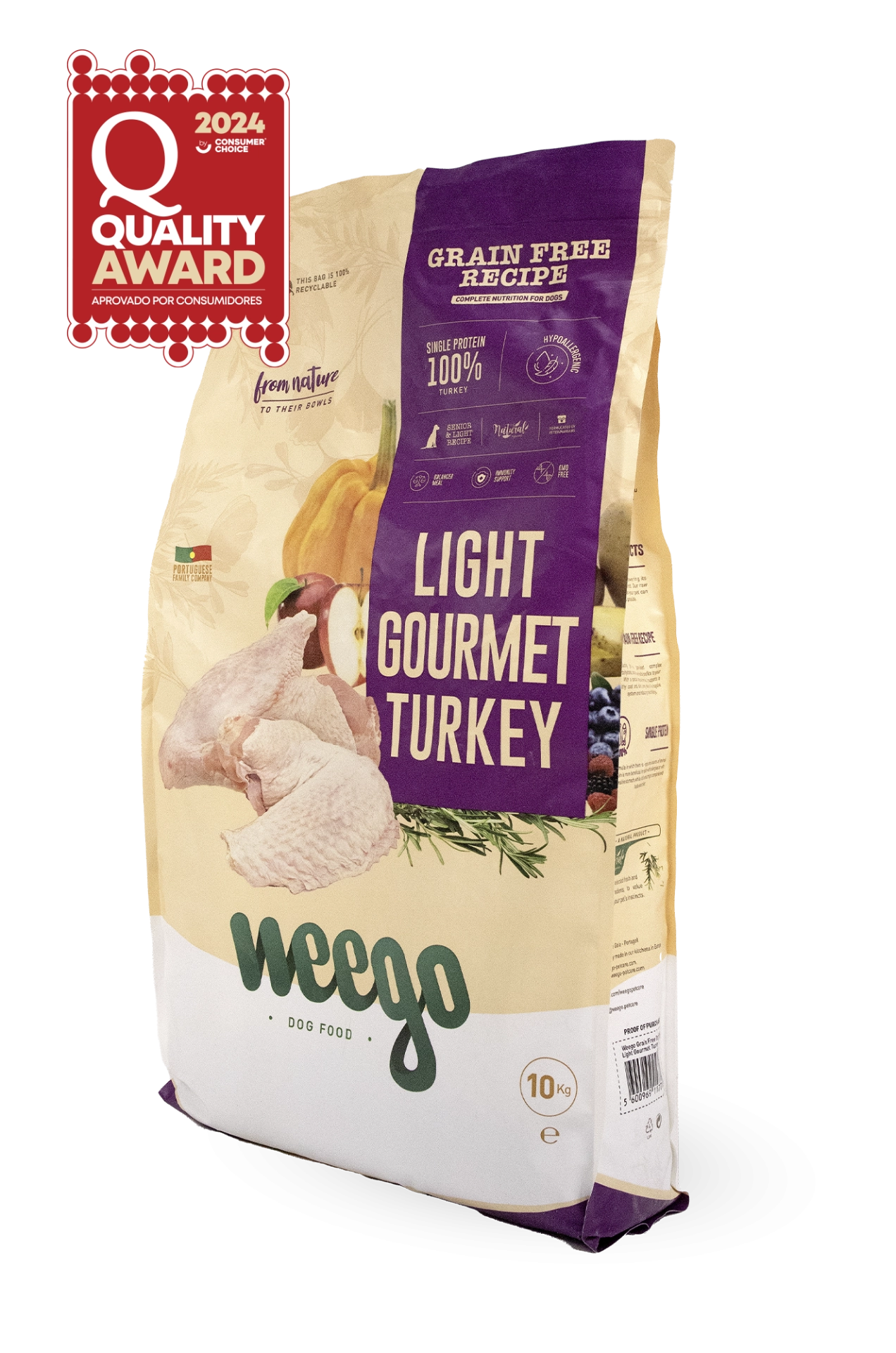 Weego grain free Dog food adult gourmet turkey